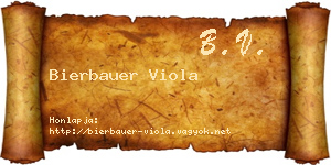 Bierbauer Viola névjegykártya